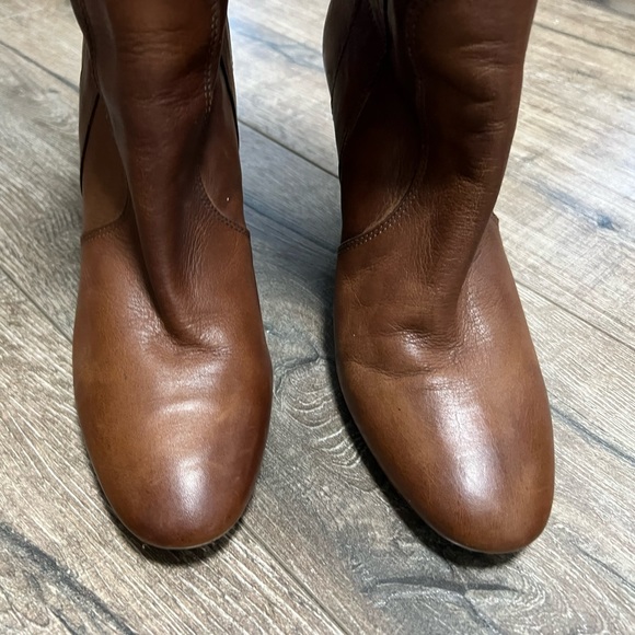 David Dixon Soft Brown Leather Knee High Heeled Boots Size 9 - Picture 5 of 10